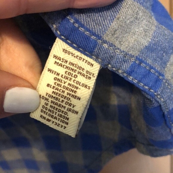 Sonoma life and style size large blue and grey Buffalo checkered long sleeve - Picture 7 of 7